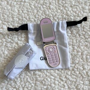 Glossier flip phone mirror keychain limited edition LA NWT